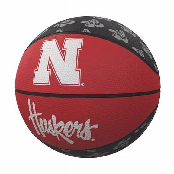 Nebraska Cornhuskers Repeating Logo Mini-Size Rubber Basketball