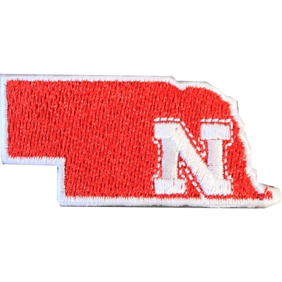 Nebraska Cornhuskers State Logo Iron On Embroidered Patch