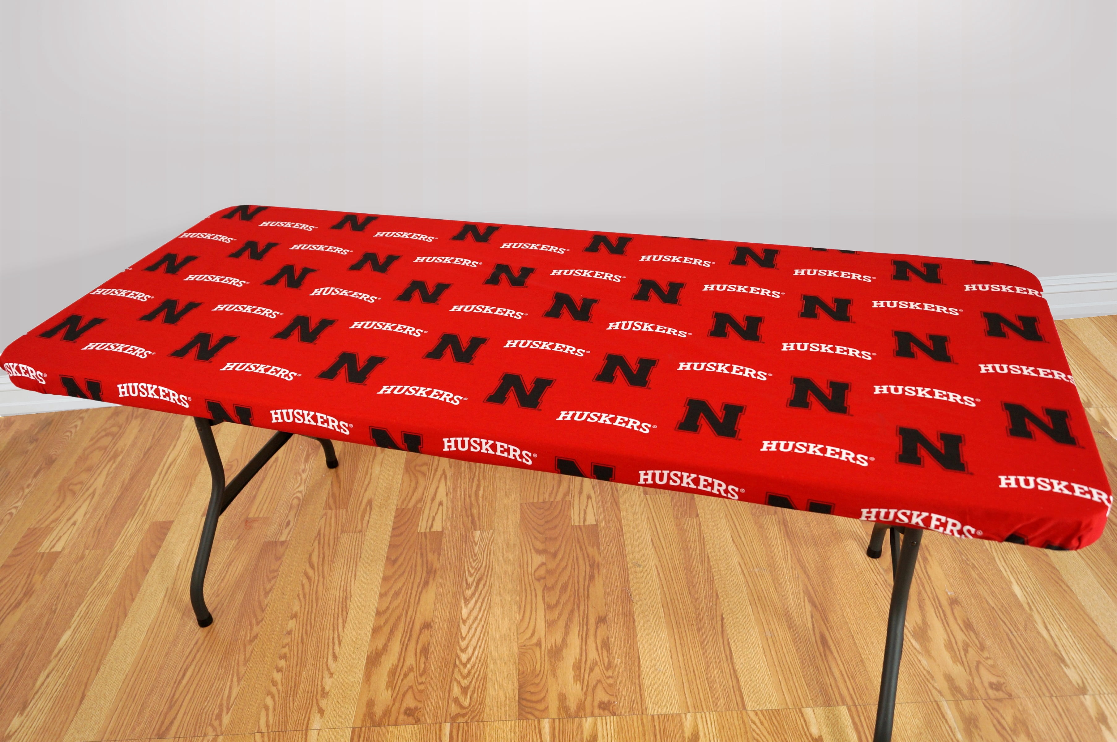 Nebraska Cornhuskers Tailgate Fitted Tablecloth, 33" x 33", Card Table 72" x 30", 6 ft table