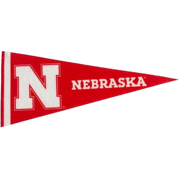 Nebraska Felt Mini Pennant - Size: 4" x 9" - Officially Licensed - 1 Pennant Per Pack