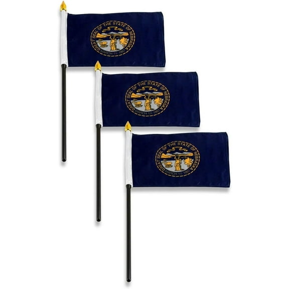 Nebraska Flag 4 x 6 inch (3 PK)