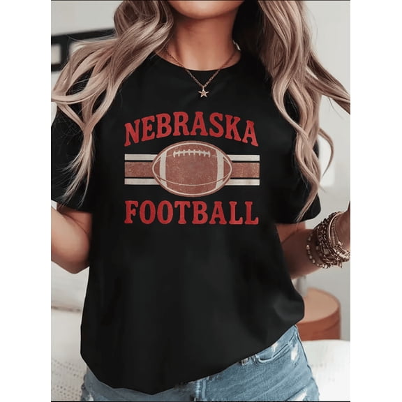 Nebraska Football Pride Retro Fan Spirit Game Day Graphic Unisex T-Shirt V11296, up to Size 5XL