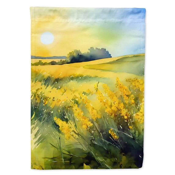 Nebraska Goldenrod in Watercolor House Flag 28 in x 40 in