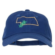 Nebraska Goldenrod with Map Embroidered Unstructured Washed Cap - Royal OSFM