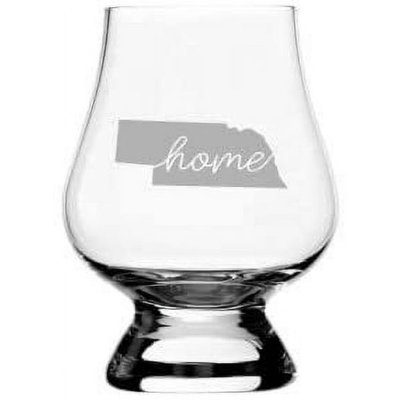 Nebraska Home States Etched 2.5oz Glencairn Miniature Wee Whisky Glass