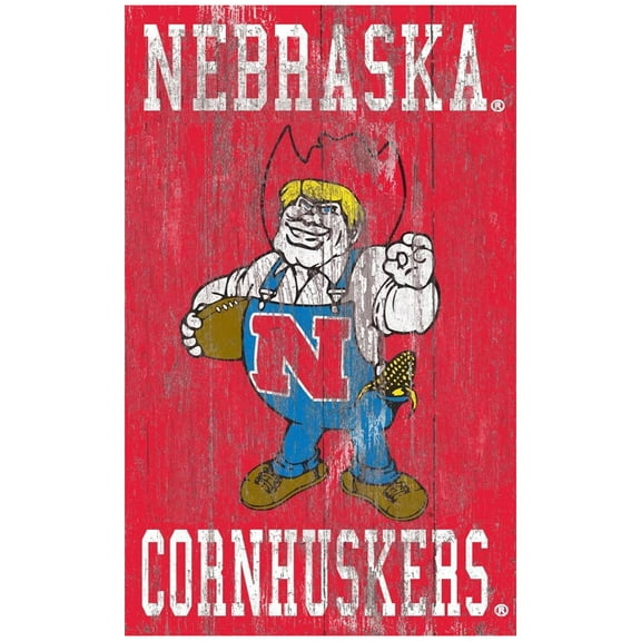 Nebraska Huskers 11'' x 19'' Heritage Distressed Logo Sign
