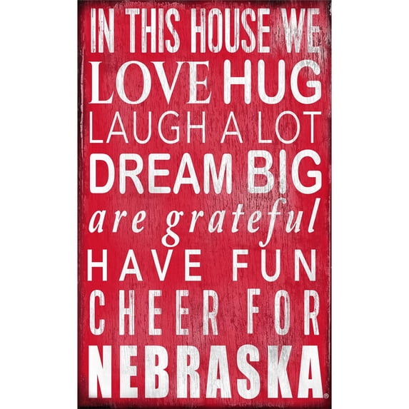 Nebraska Huskers 11" x 19" In This House Sign