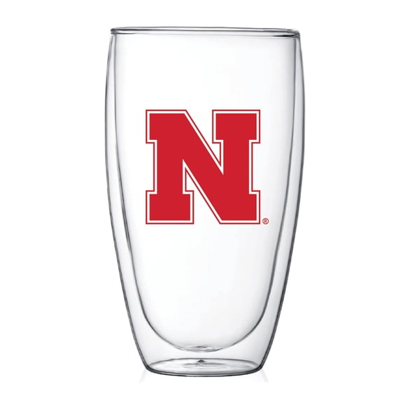 Nebraska Huskers 15oz. Double Wall Thermo Glass