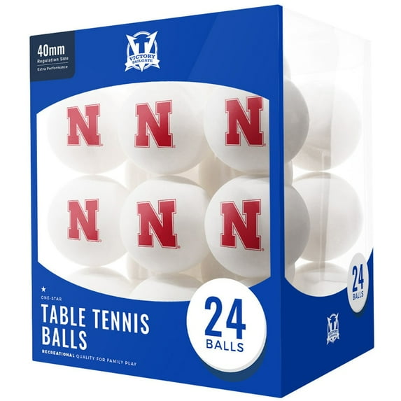 Nebraska Huskers 24-Count Logo Table Tennis Balls