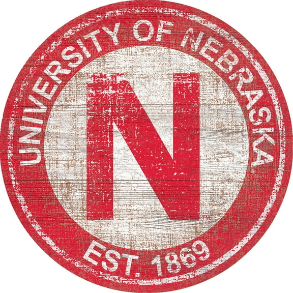 Nebraska Huskers 24'' Round Heritage Logo Sign