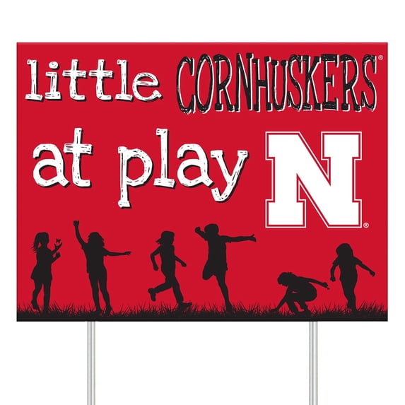 Nebraska Huskers 24" x 18" Little Fans At Play Yard Sign