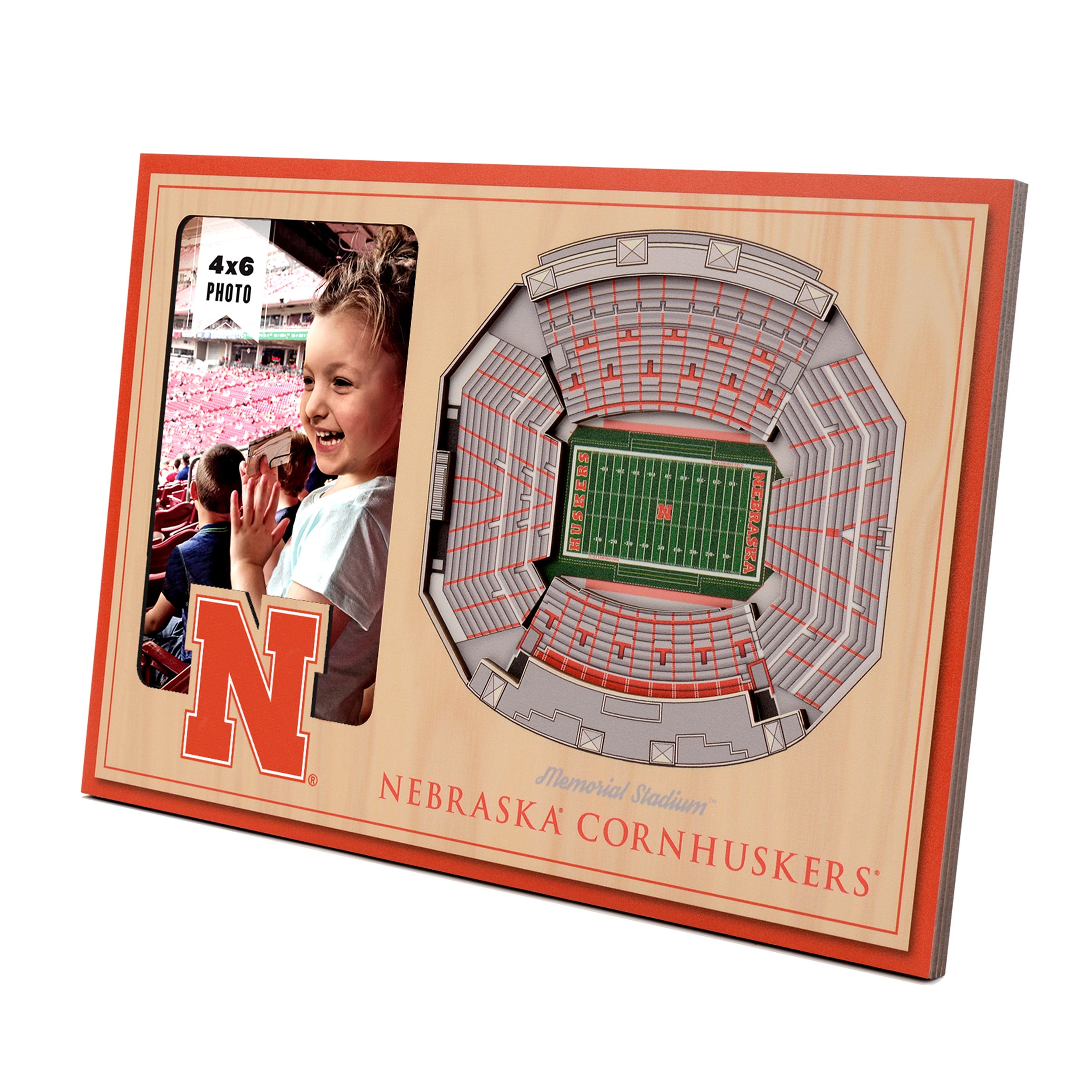 Nebraska Huskers 3D StadiumViews Picture Frame - Brown
