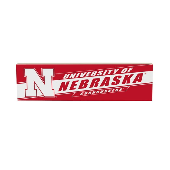 Nebraska Huskers 5" x 18" Shadow Logo Wood Mantle Sign