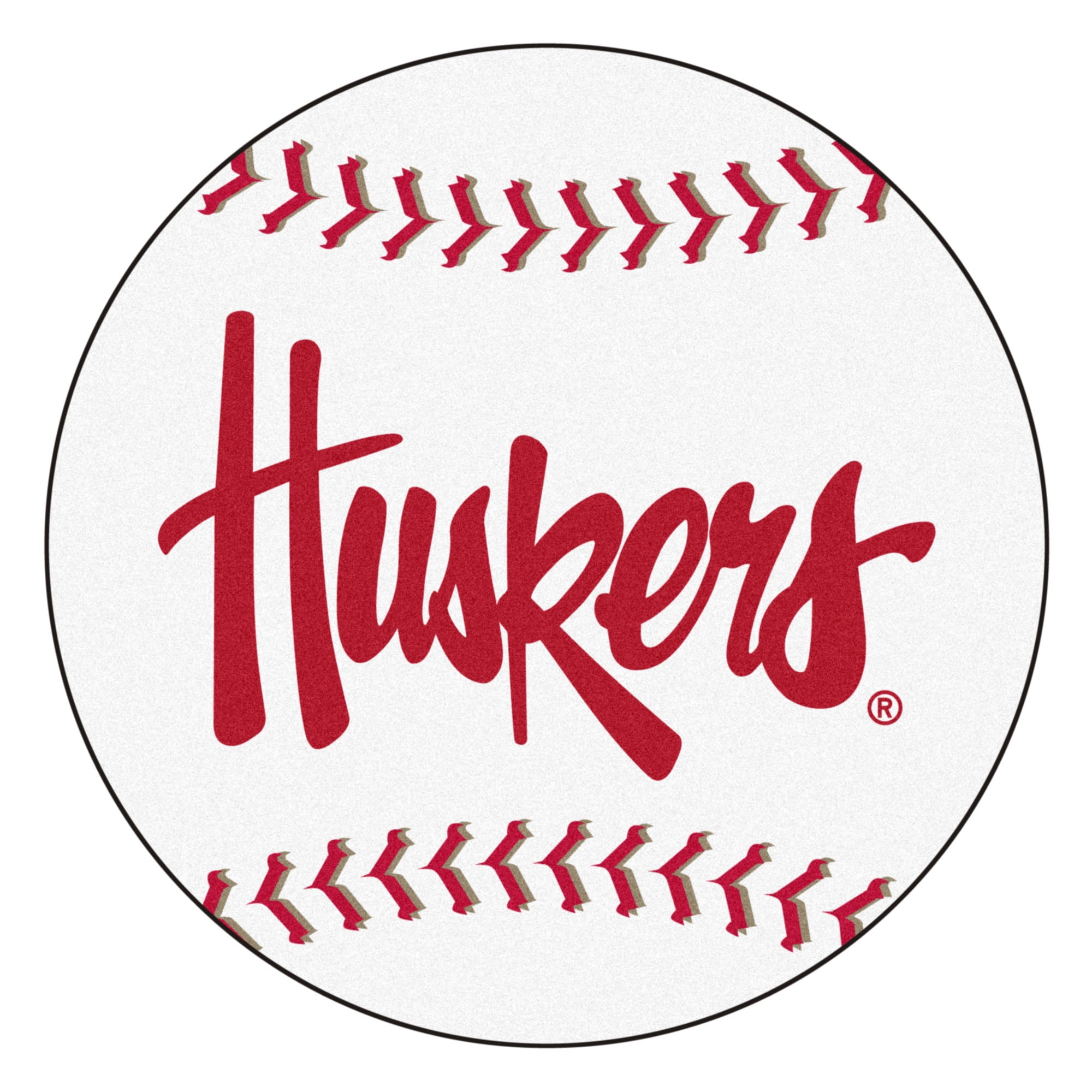 Nebraska Huskers Baseball Mat 27 diameter 