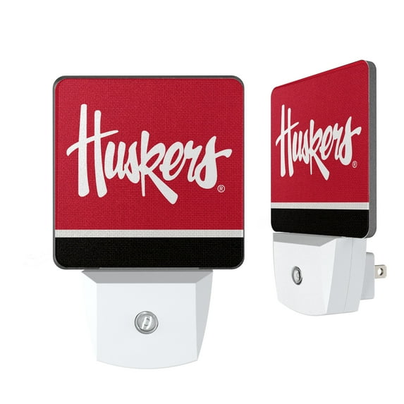 Nebraska Huskers Stripe Design Nightlight 2-Pack