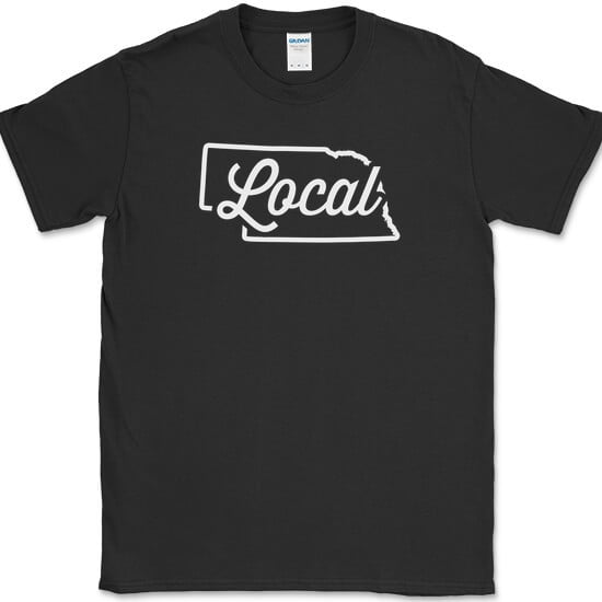 Nebraska Local T-Shirt Funny Humor State Pride Geography Tee - Black, XL