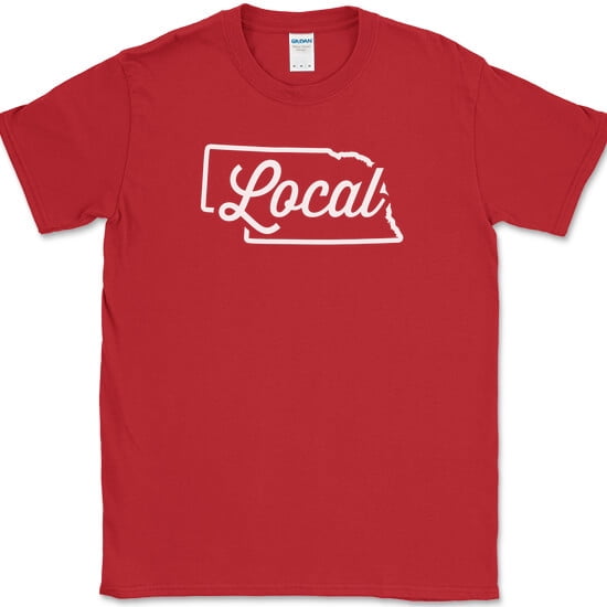 Nebraska Local T-Shirt Funny Humor State Pride Geography Tee - Red, L