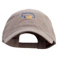 thumbnail image 1 of Nebraska Map Outline Embroidered Garment Washed Adjustable Army Cap - Khaki OSFM, 1 of 5