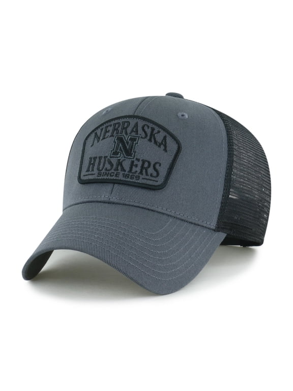 NCAA Nebraska Cornhuskers Black Trucker Patch Adjustable Hat