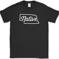 thumbnail image 1 of Nebraska Native T-Shirt Funny Humor State Pride Geography Tee - Black, L, 1 of 1