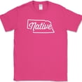 thumbnail image 1 of Nebraska Native T-Shirt Funny Humor State Pride Geography Tee - Pink, M, 1 of 1