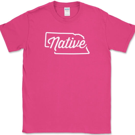 Nebraska Native T-Shirt Funny Humor State Pride Geography Tee - Pink, M