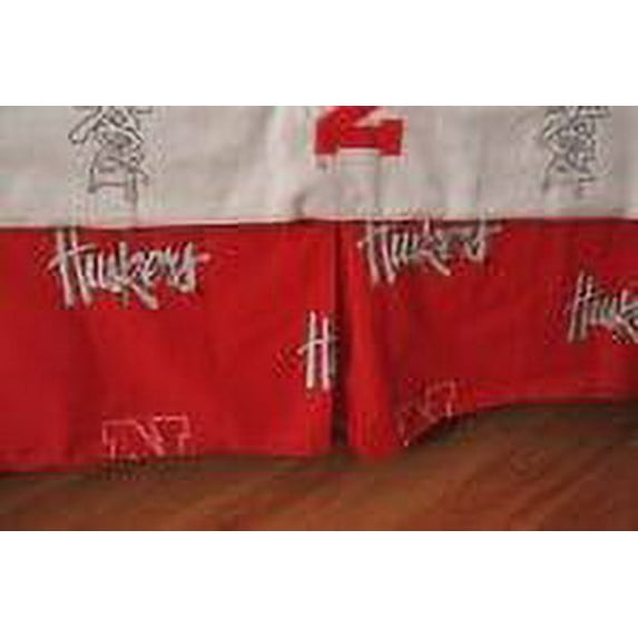 Comfy Feet NEBDRKG Nebraska Printed Dust Ruffle King