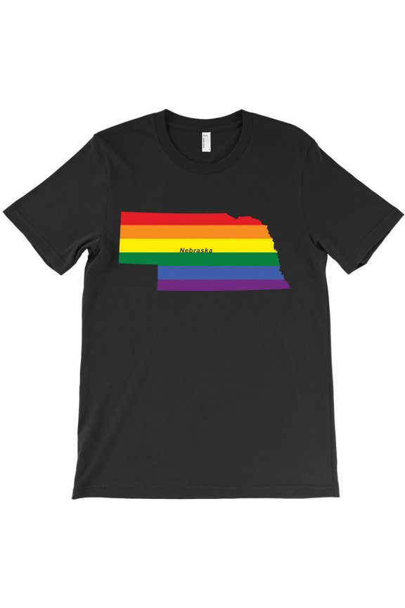 Nebraska Rainbow Flag, State Pride Graphic Design For Nebraska G19674 Unisex T-Shirt, Up to Size 5XL