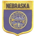 thumbnail image 1 of Nebraska State Shield Patch; Measure 3 1/8'" x 3 1/2", Embroidered Iron On or Sew On Shield Patch Flag Emblem, 1 of 1