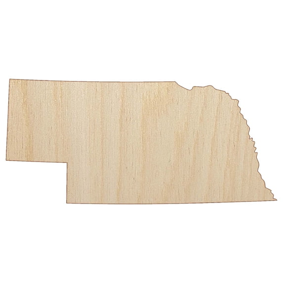 Nebraska State Silhouette Wood Shape Unfinished Piece Cutout Craft DIY Projects - 6.25 Inch Size - 1/8 Inch Thick