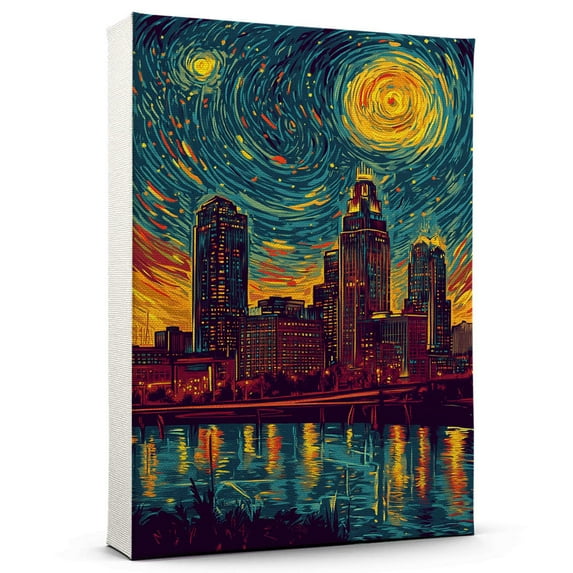Nebraska Travel Canvas Prints, Nebraska Starry Night Travel decor, Nebraska Map Poster, Nebraska Travel Decor Artwork - 98AZ936