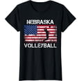 thumbnail image 1 of Nebraska Volleyball Team American Flag Gift Shirt, 1 of 4
