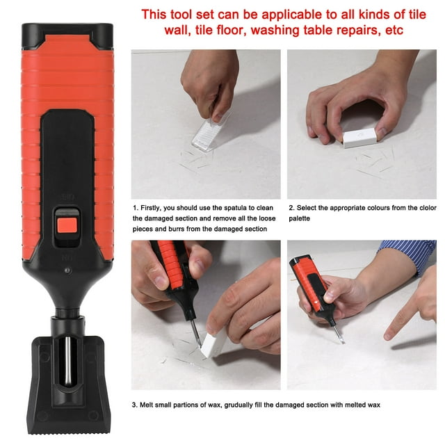 Nebublu Ceramic Tile Repairing Kit,Set Diy Tool Ceramic Tile Tool Set Labor Scratch Fill With 11 Wax 11 Wax Bars Scratch Fill Tile Tools Convenient Labor Set Tools Convenient Set With 11 Eryue Iuppa