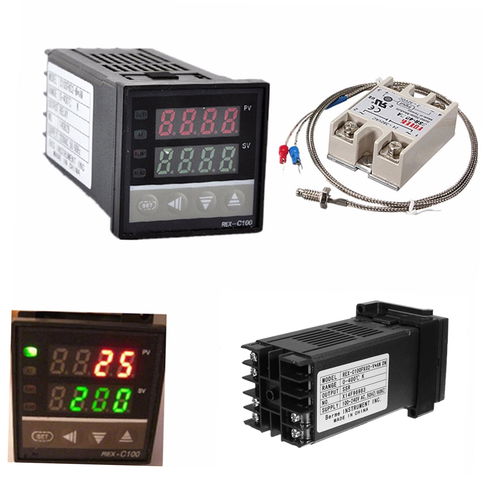 Nebublu Digital LCD PID REX,C100 Temperature Controller Set, K