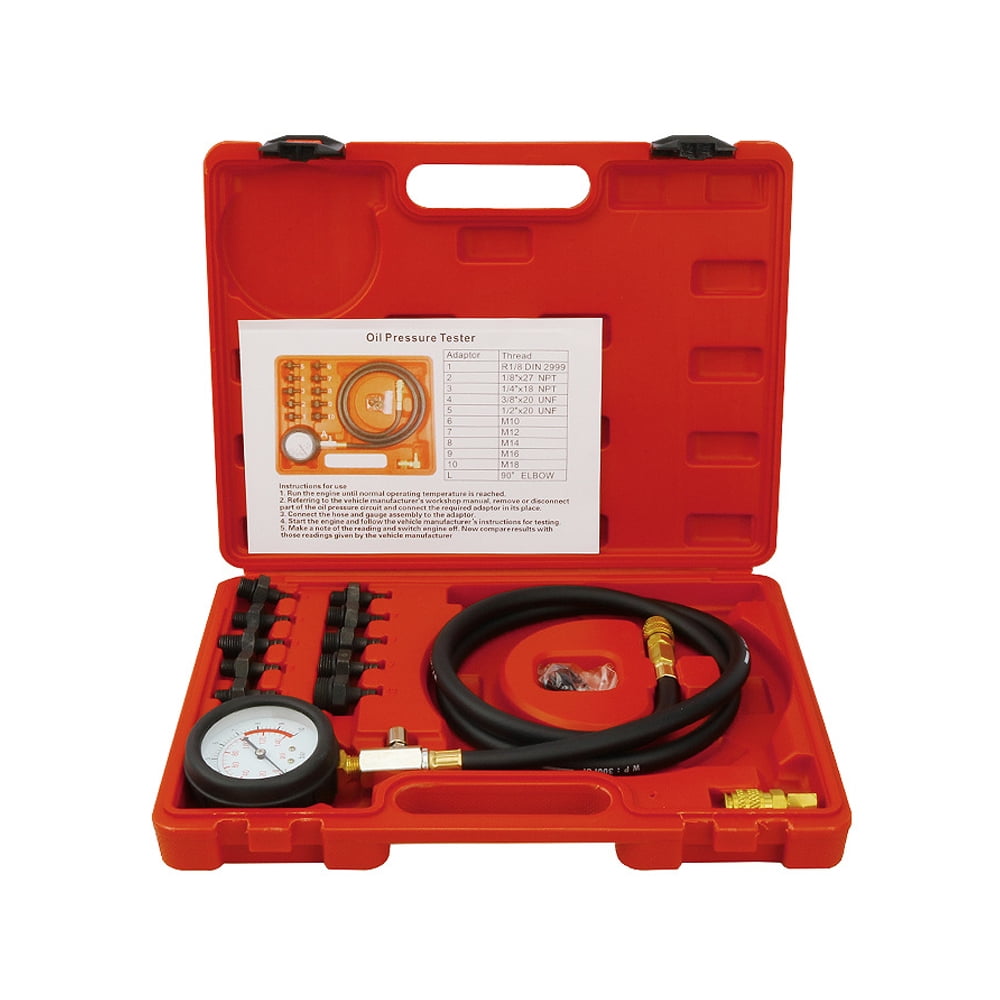 Nebublu Engine Oil Pressure Test Kit, Car Garage Tool, Manometer Gauge