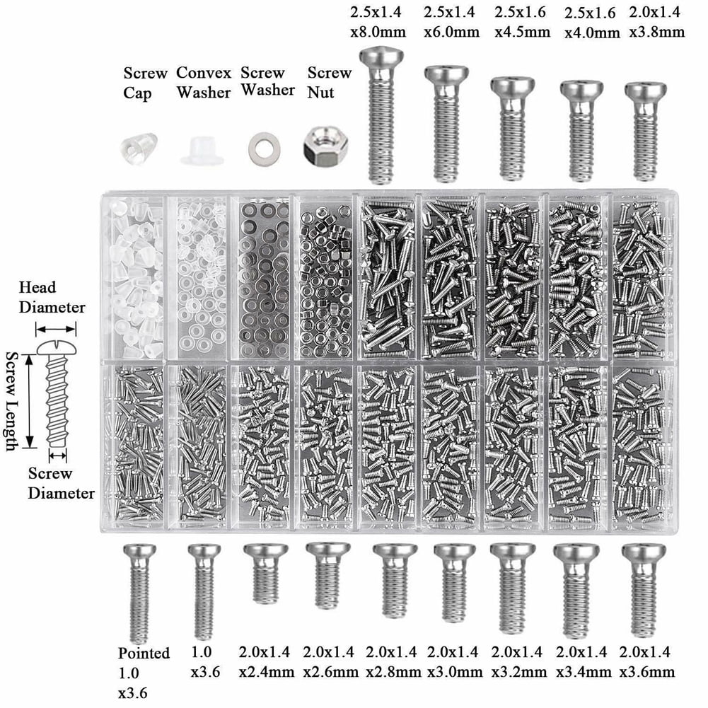 Nebublu Glasses Repairing Screws Sunglasses Repairing Small Screws Kit ...