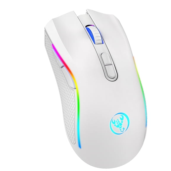 Nebublu HXSJ T69 Optical Wireless Gaming Mouse with 10 Million Lifetime Keystroke, White