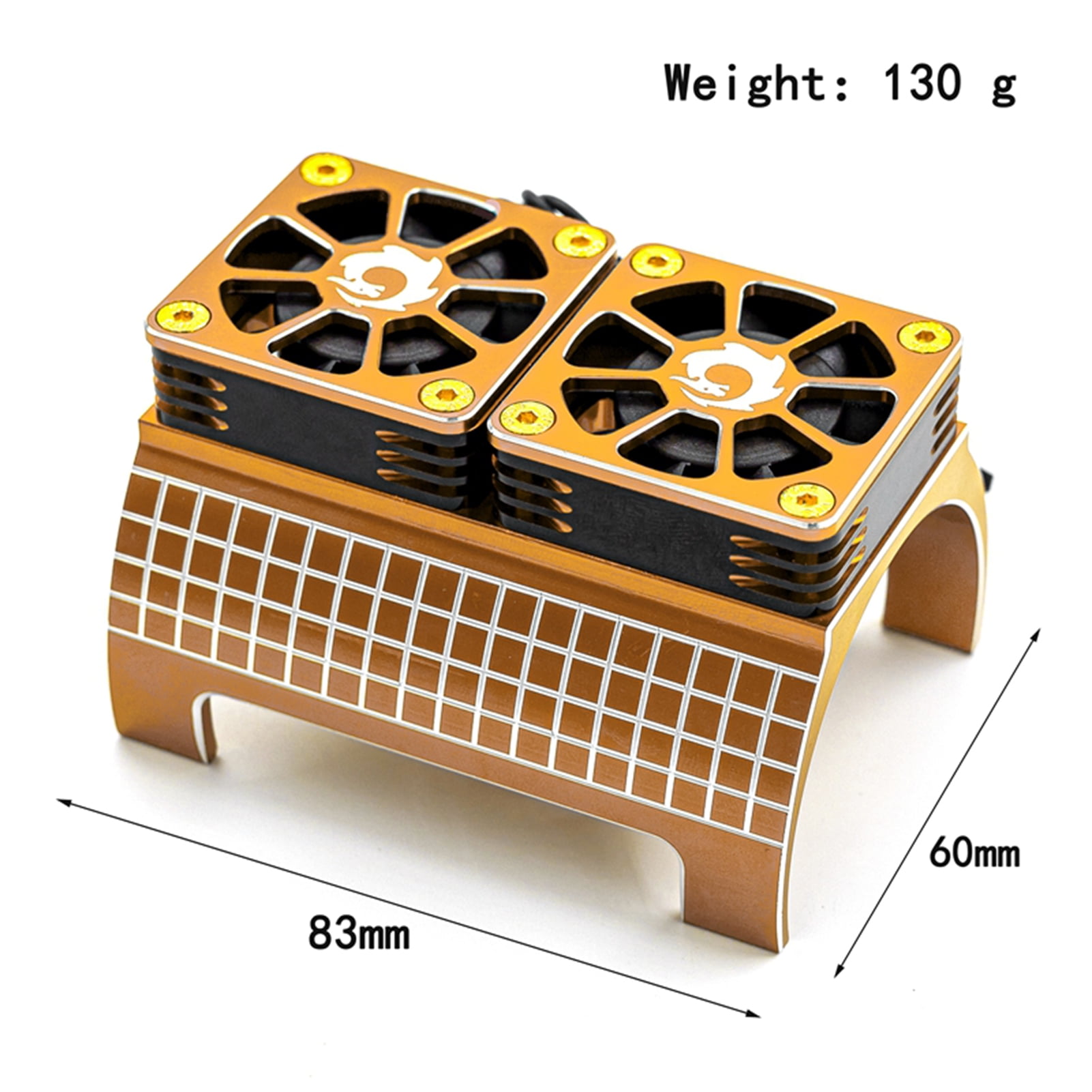 Nebublu Motor Heatsink with Dual Cooling Fans, Metal Belt Fan Radiator