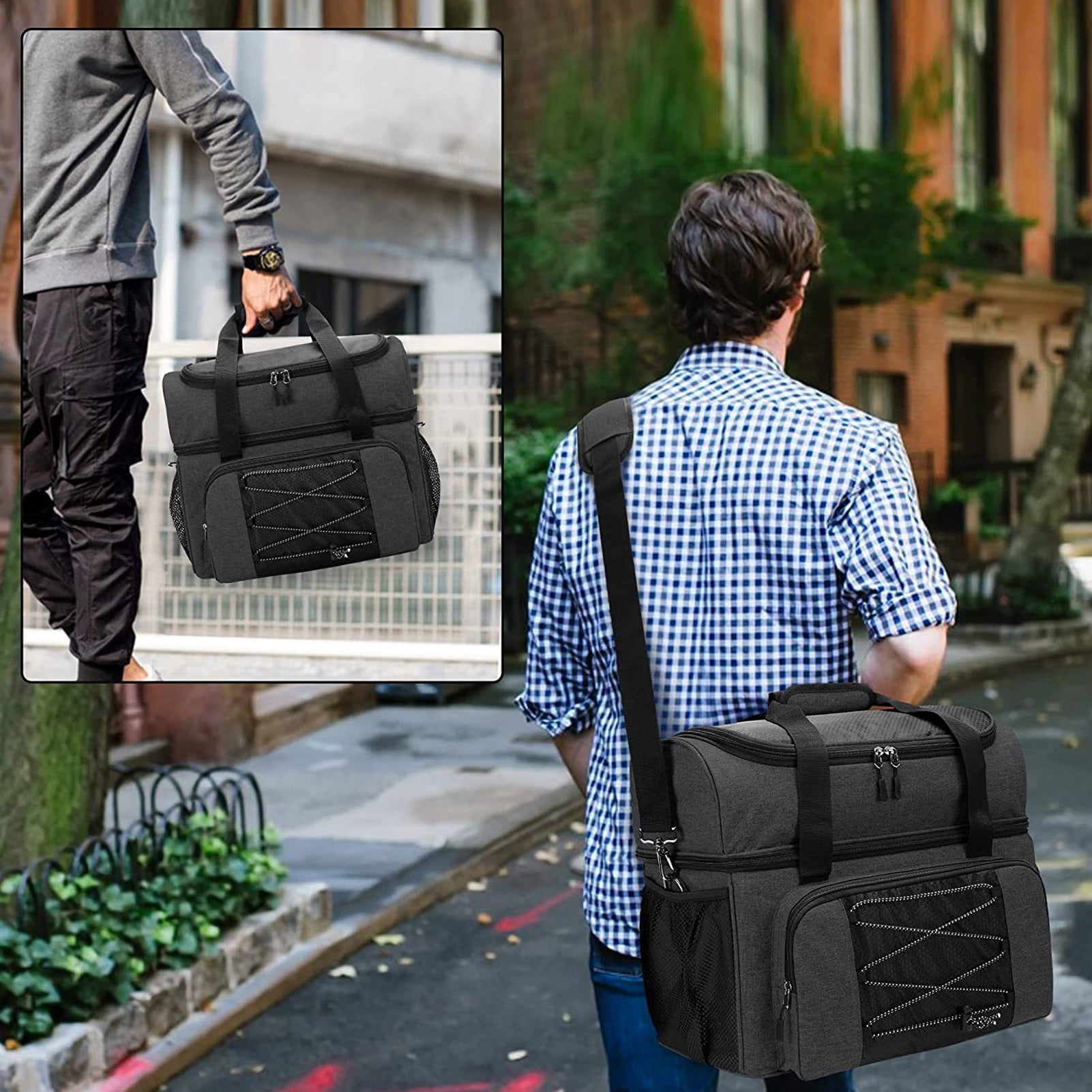 Nebublu Portable Bowling Tote Bag - Holds 2 Balls and Pair of Bowling Shoes - Mens 16 Size - Perfect for Bowling Enthusiasts