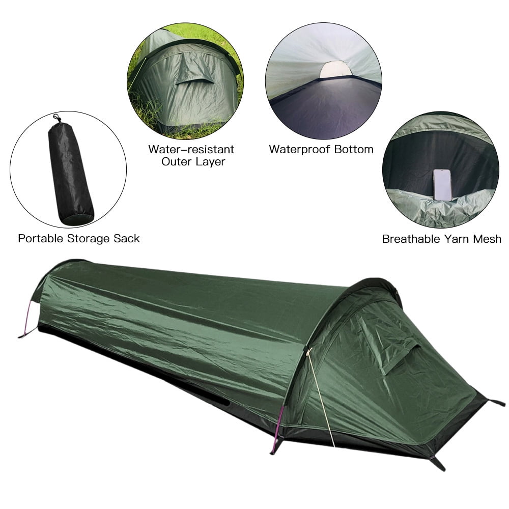 Nebublu Single Person Hiking Bivy Tent, Lightweight Sleeping Bag Tent