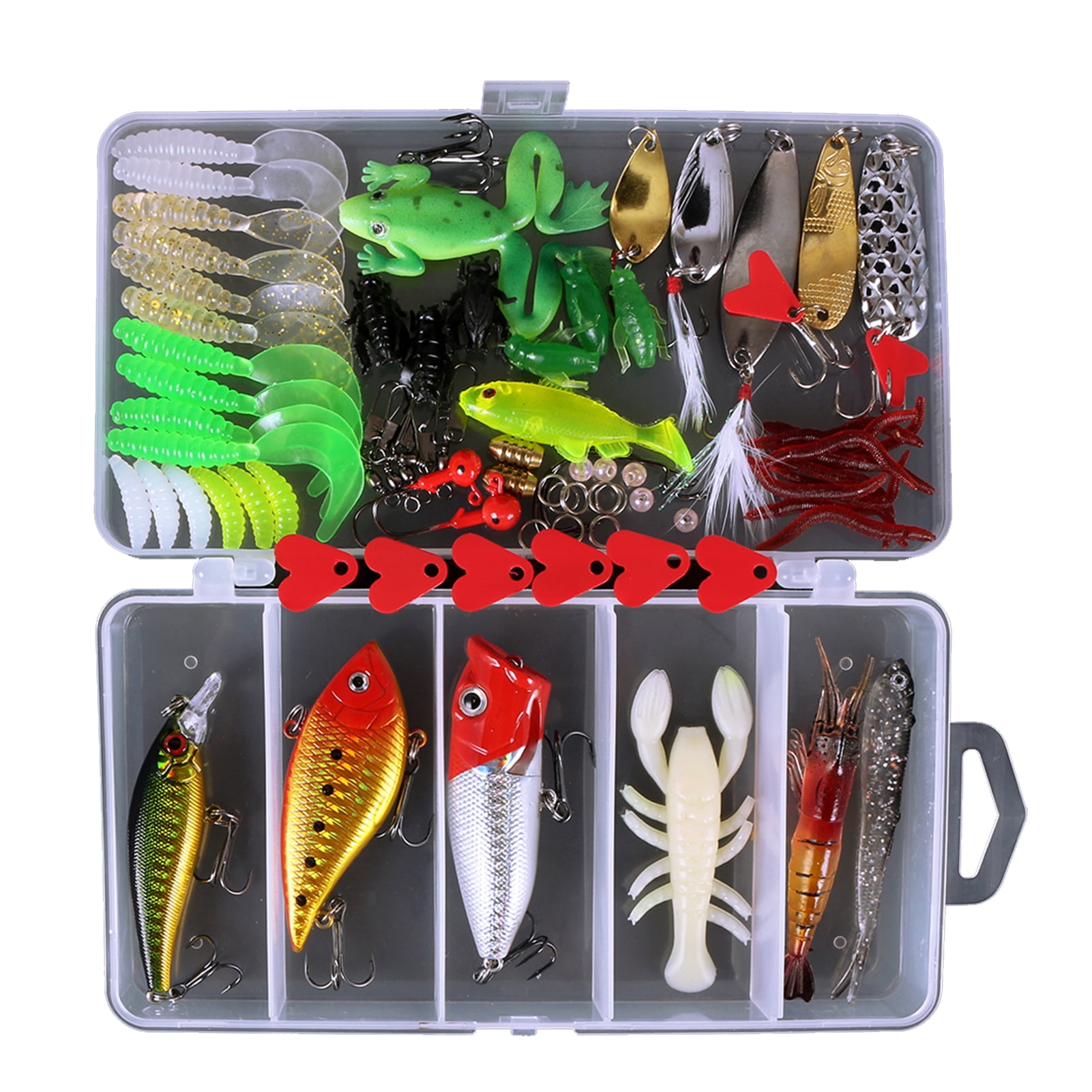 Nebublu Tackle Kit,Salmon Tool Swivels 78pcs Bass Salmon Tool Kit Bass Salmon Lures Kit BUZHI ADBEN Set HUIOP