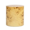 thumbnail image 1 of Nebula 20 inch Accent Oval Pillar Brown Burl Wood Side Table, 1 of 6