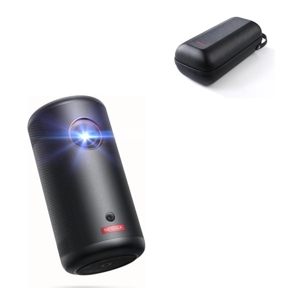 Nebula Capsule 3 GTV Projector, ,with All-in-One Travel Case1080p Smart Mini Projector with Bluetooth, WiFi, Adapter