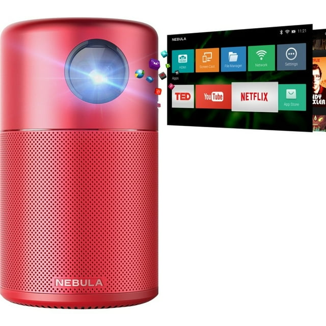 Nebula Capsule Smart Wi-Fi Mini Projector Portable 100Inch Movie 100ANSI Lumen,360° Speaker