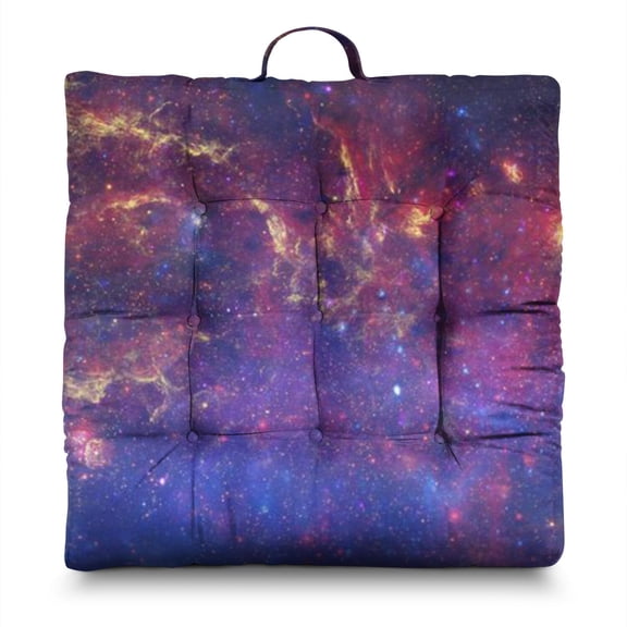 Nebula Cosmic Floor Pillow for Adults, Oversized Square Meditation Cushion with Alien Design, Fluffy & Resilient PP Cotton Filling