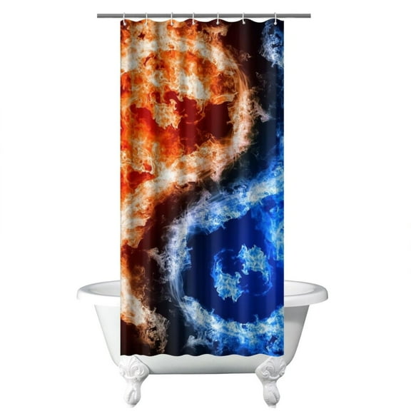 Nebula Cosmic Shower Curtain Outer Space Theme Moon Stars Sun Machine Washable Quick-Dry Bathroom Decor