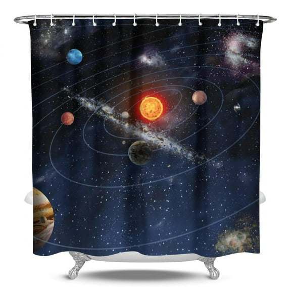 Nebula Cosmic Shower Curtain Space Galaxy Bathroom Decor Waterproof 84x72 Inch Astronaut Planet Star Constellation Quick-Dry with Metal Grommets