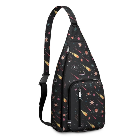 Nebula Cosmic Sling Backpack&nbsp;- Colorful Galaxy Print Crossbody Bag (Space Exploration Theme, Tear-Resistant)