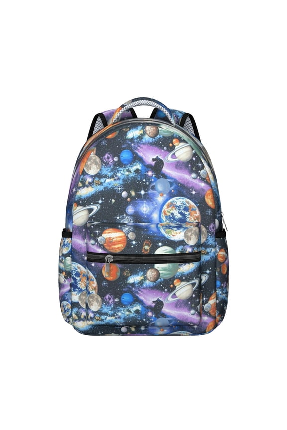 Nebula Cosmic Space Students Backpack Galaxy Celestial Outer Space Design, Comfortable and Adjustable Strap School Bag for Students