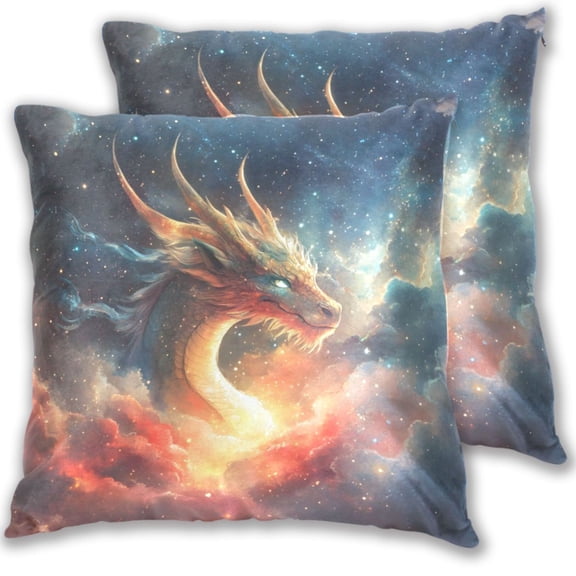 Nebula Dragon Throw Pillow Covers Pillowcases 20 x 20 Inch Home Decor 2 Packs for Bedroom Sofa